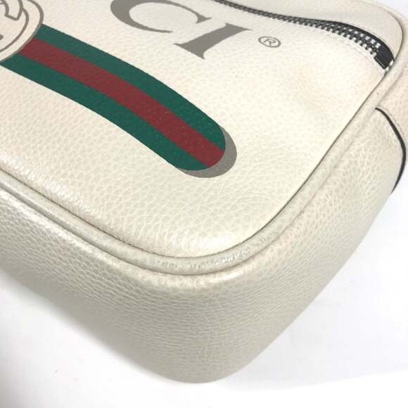 GUCCI Authentic White Leather Messenger Shoulder Bag - Picture 6 of 16